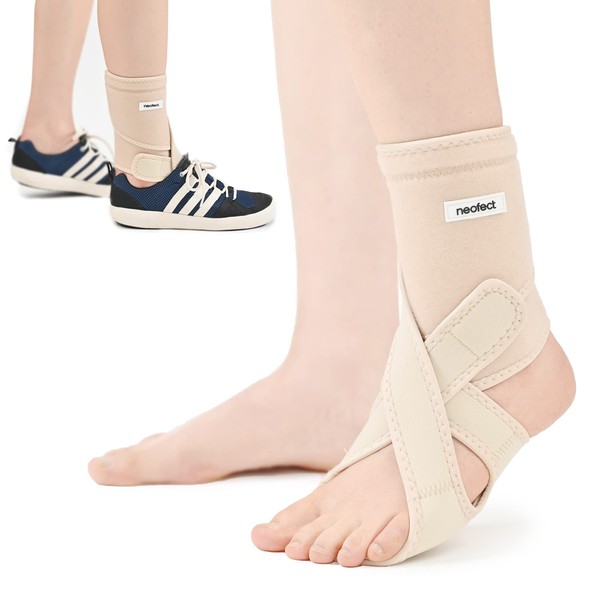 NEOFECT Drop Foot Brace Beige - Adjustable AFO Ankle Brace
