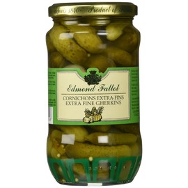 Fallot French Cornichons Pickles Gherkins Mini Baby Pickles 6.7 Oz (Drained) 11.95 Oz Jar