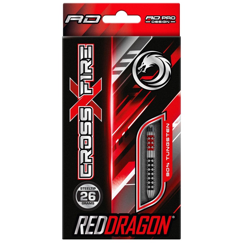 RED DRAGON Crossfire 26 Gram Premium Tungsten Darts Set with
