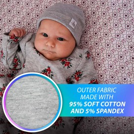 DefenderShield EMF Radiation Protection Beanie Cap - Blocks Wireless EMF & 5G Radiation - Gray Baby/Small (0-6 Months)