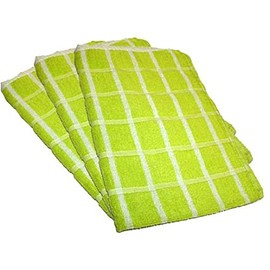 Portland Luxury Waffle Egyptian Tea Towel [3 PACK] 50x70cm Lime/White