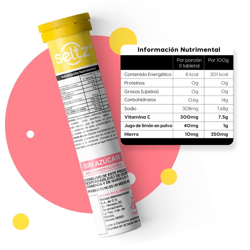 Hierro + Vitamina C Seltz Tabletas Efervescentes