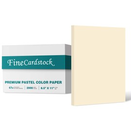 Bulk Cream 8.5" x 11 Inches Card Stock Paper, 67Lb Vellum Bristol Pastel Color Cardstock | Perfect for School and Craft Projects | Box of 2000 Sheets