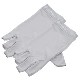 WOONEKY 1 Pair Sun Protection Manicure Gloves Anti Uv Fingerless Gloves Breathable Material for Women