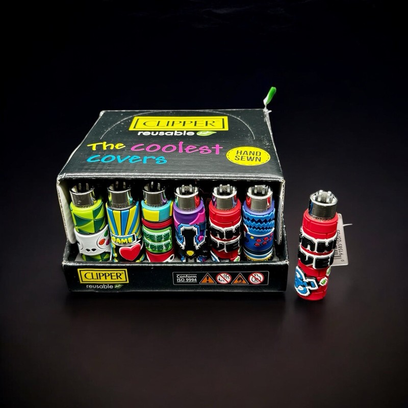 Clipper Lighters – 5 Pack | Gamer Edition with Hand-Sewn