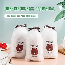 Fresh Keeping Bags Covers - Stretch Plastic Bowl Covers & Reusable Plastic Wrap - Universal Kitchen Wrap - 100pcs