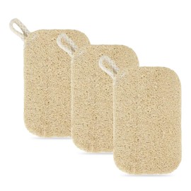 Natural Loofah Sponge Exfoliating Body Scrubber (3 Pack), Skin Cleansing Skin Exfoliation Bathing and Back Caring spa Body Shower Puff Scrubber Daily Skin Care