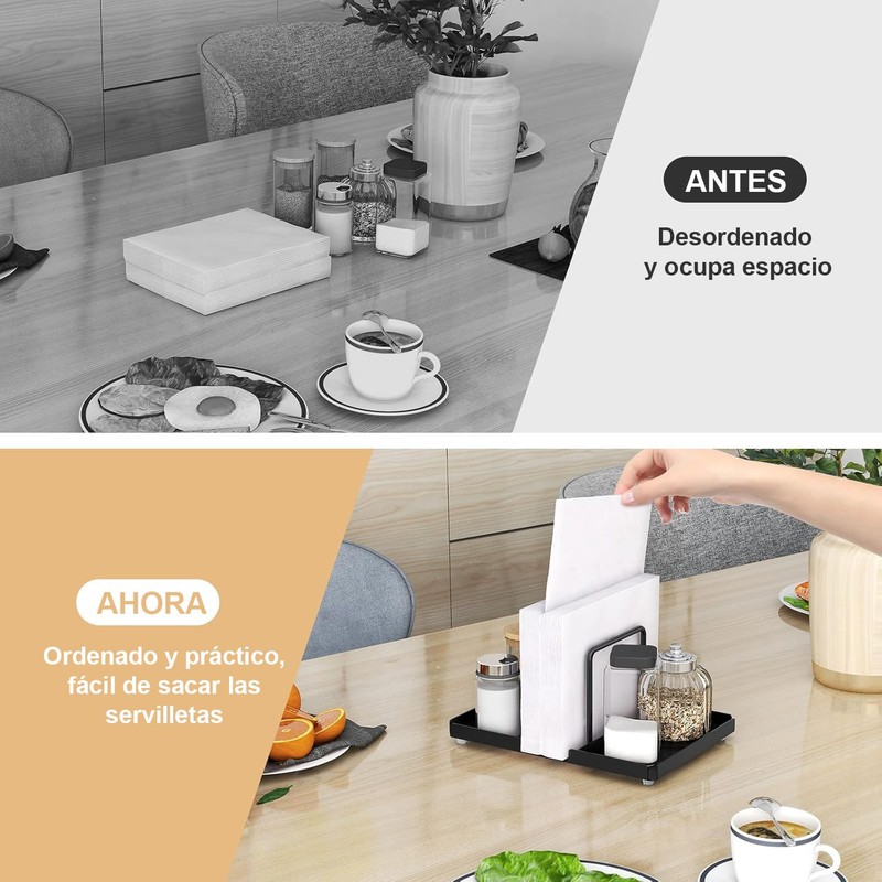 U Chef Servilletero para Mesa, Soporte para Servilletas y Condimentos,