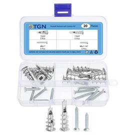 DTGN 13x32mm,13x42mm Self-Drilling Drywall Anchors with Screws Kit - 5 Set - Good for Concrete Tile Cement - Zinc Alloy Hollow Wall Anchors Kit with Screws