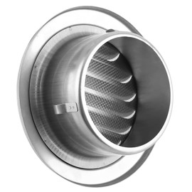DDBSUN Stainless Steel Wall Air Vent Round Flat Grille Ducting Ventilation Cover Outlet Mesh