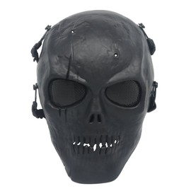 Ecloud Shop Skull Mask Cosplay Mask Skeleton Face Mask Shield for Cosplay Game Party - Black