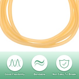M METERXITY Natural Latex Rubber Hose, 3/32" [2mm] ID x 5/32" [4mm] OD 10ft Length Latex Hose for Home/Laboratory/Sports, Highly Elastic Band Tubes [Yellow]