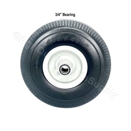 SD All Purpose 4.10/3.50-4, One Flat Free Sawtooth Utility Tire on Rim 3/4" Bearing