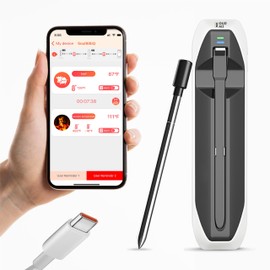 Our M2 - Wireless Meat Thermometer Digital – 500ft - App Controlled Bluetooth Meat Thermometer – Digital Cooking Thermometer – Stainless Steel Grill Thermometer/White