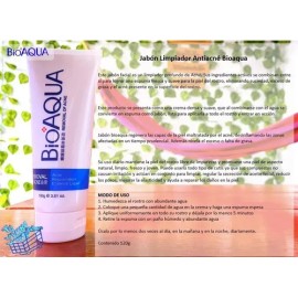Bioaqua Jabón Facial Control Grasa y Acné, Reduce Poros y Puntos Negros, 100 ml                                                                       
