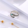 MANBU Sterling Silver Turquoise Feather Ring Earrings Women Men Feather