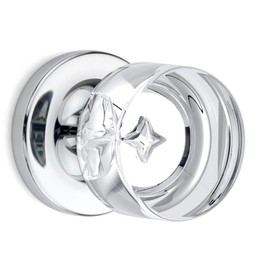 Dummy Round Crystal Door Knobs Polished Chrome Round Rosette