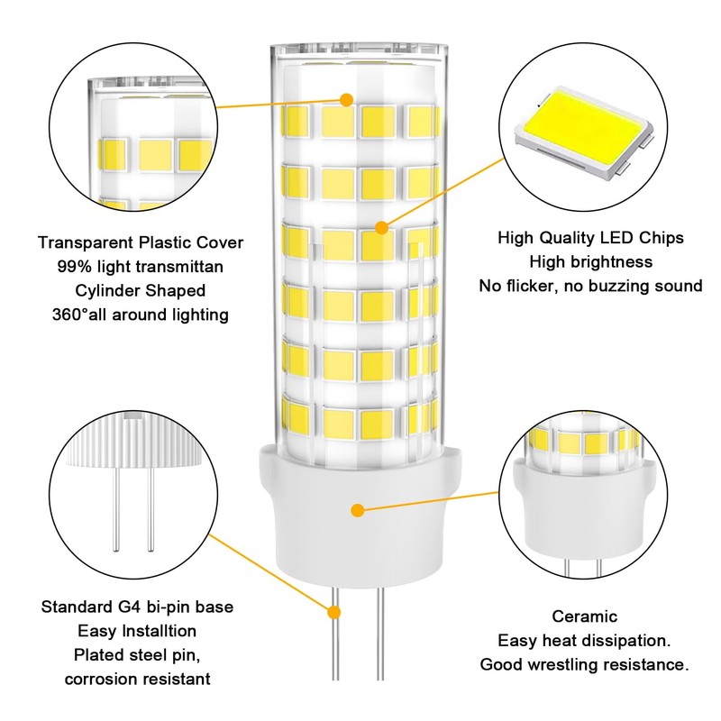 G4 LED Bulb JC Type Bi-Pin Base Light Bulbs 6W