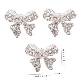 Vaguelly 5pcs DIY Manicure Jewelry Bow Nail Art Charms with Rhinestones Elegant Nail Decorations for for Professional Use