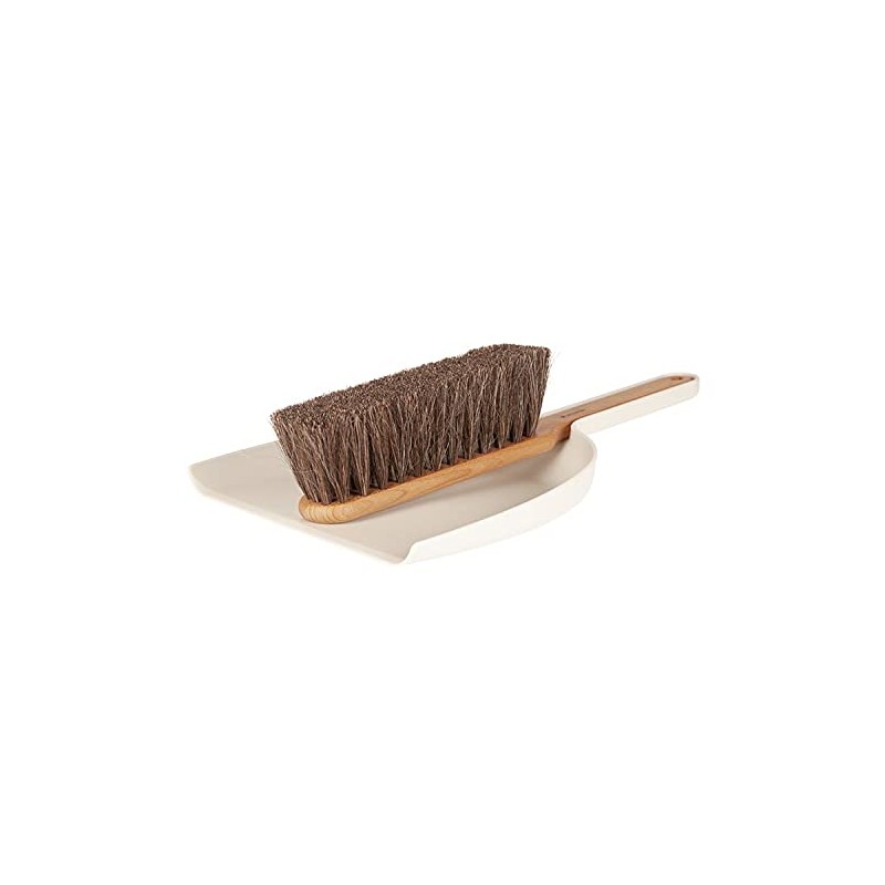 Iris Hantverk Dustpan & Brush Set, Handmade - White