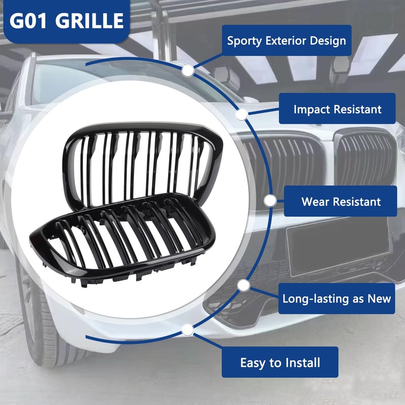 DEKEWEI G01 G02 Grille,Front Kidney Grill Compatible with 2018-2021 X3