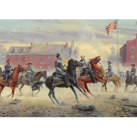 5X7 MORT KUNSTLER~"ARE YOU HURT, SIR?"~GORDON & EWELL~GETTYSBURG~CIVIL WAR