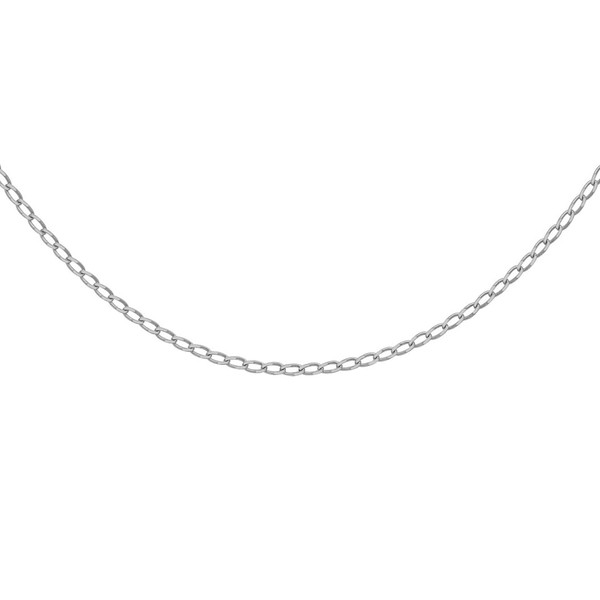 CARISSIMA Unisex 9 ct White Gold 1.1 mm Open Curb