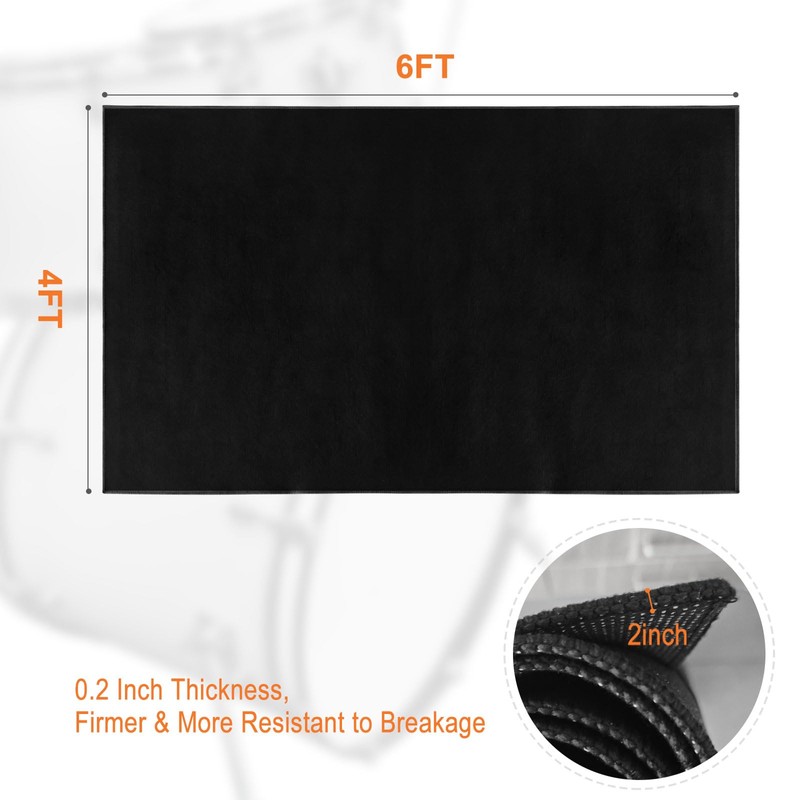 4 x 6 FT Drum Rug: Carpet with Non-Slip Grip