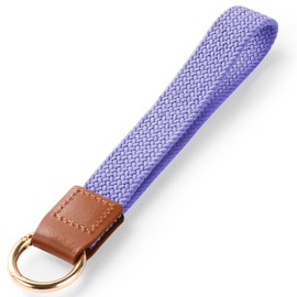 Vicloon Wrist Lanyard, Wrist Lanyard Key Chain, Keychain Lanyard Wristlet Strap with Metal Keyring Leather Wristband Key Chain for Car Keys ID Badges Card (Purple)
