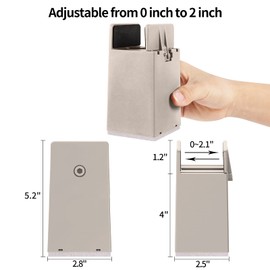 4Pack Bed Risers with Adjustable Screw Clamp, Fit Thickness of Furniture Frame from 0 to 2 Inch, Elevation in Heights 4" Heavy Duty Risers for Lifting Couch Desk Table Cabinet Nightstand, Beige