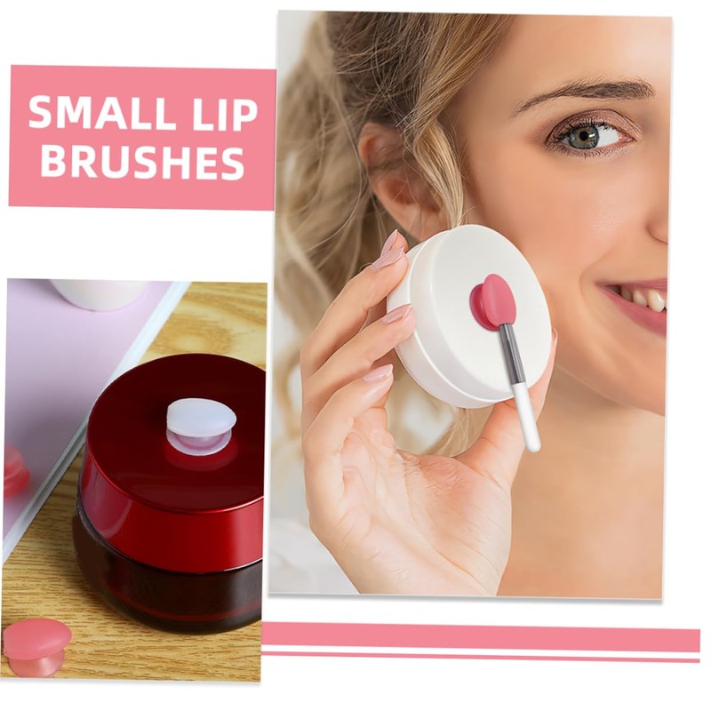 FOMIYES 8pcs Lip Brush Set Cosmetic Spatula Holder Makeup Protector