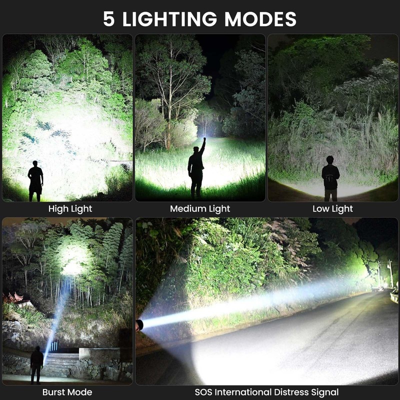 Rechargeable Flashlights High Lumens, 99,000 Lumens Super Bright Led Flashlights