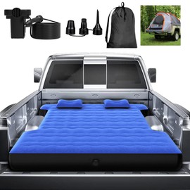 hufaut Camping Pickup Truck Bed Air Mattress Thicken Sleeping Pad for 5.5-5.8Ft Full-Size Short Truck Beds Outdoor Camping Car Travel(Navy Blue)
