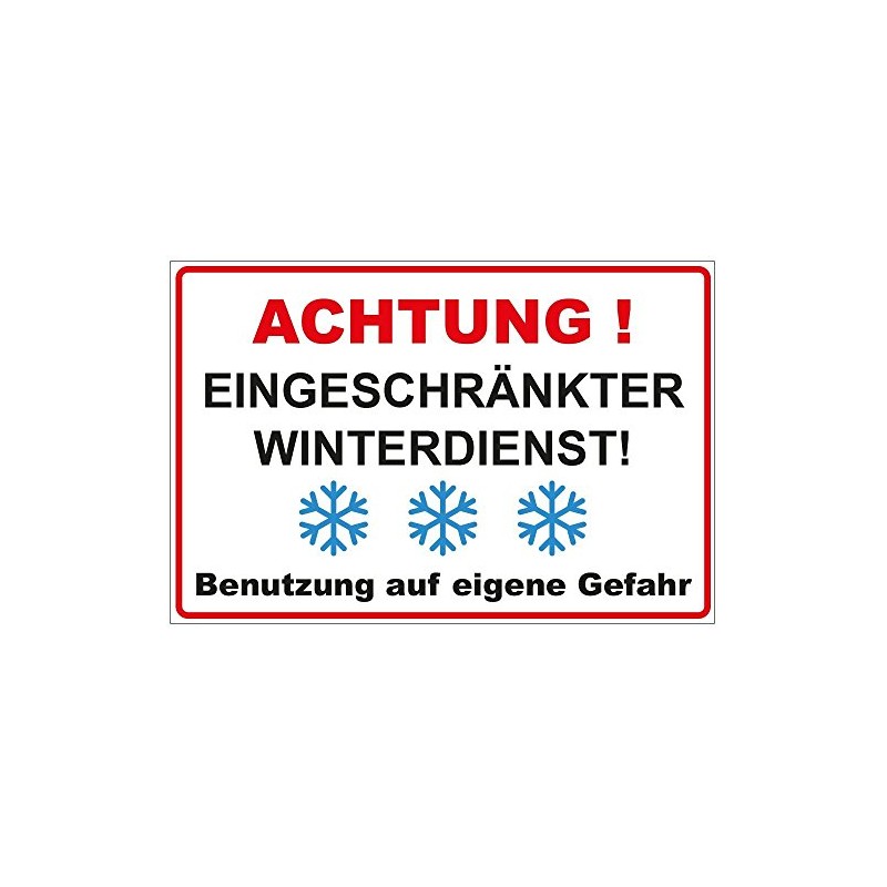 'Sign "Warning – Limited Snow Plough/Dibond Aluminium 200 x 140