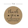 Eco Kraft Thank You Stickers – 1” Round, 500 Labels