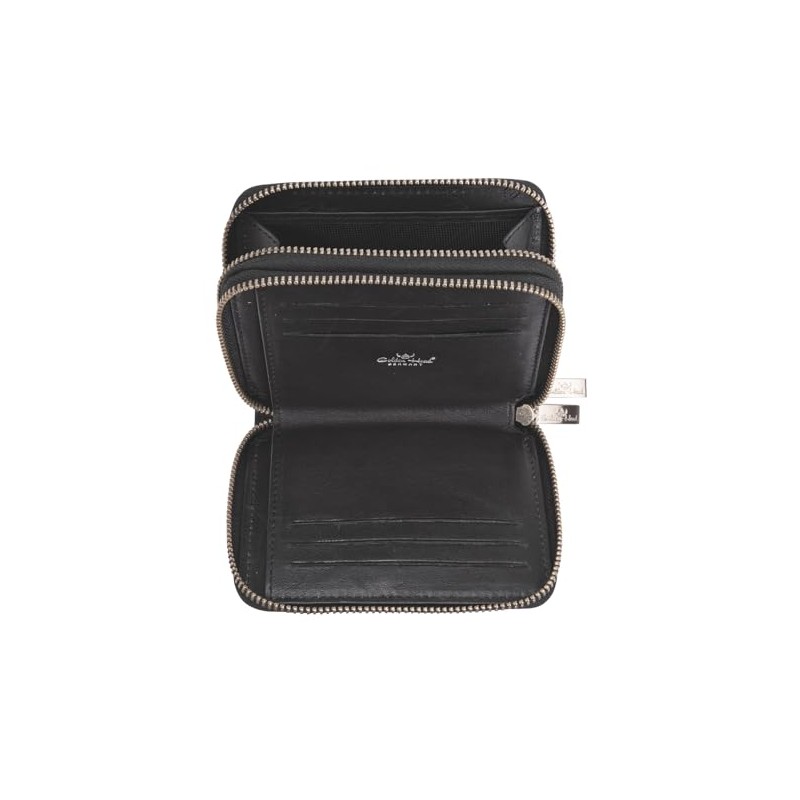 Golden Head Florence 2-Zip Billfold Black, black, Standard size, Modern
