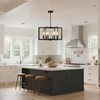 LUMLLSAJI 6-Light Modern Black Chandeliers for Dining Room, Geometric Metal