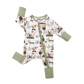 Bow Dream Infant Boys Girls Clothes Newborn Bamboo Rayon Baby girl Romper baby boy Bodysuit Jumpsuit Light Blue Dinosaur Digger 6-12 Months