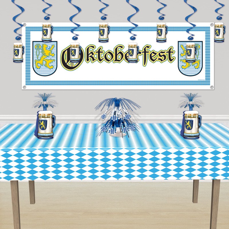 Beistle Oktoberfest Party Supplies, Plastic Rectangular Tablecovers, Bavarian Tablecloths, German