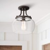 Regency Hill Kristov Industrial Rustic Farmhouse Ceiling Light Semi Flush-Mount