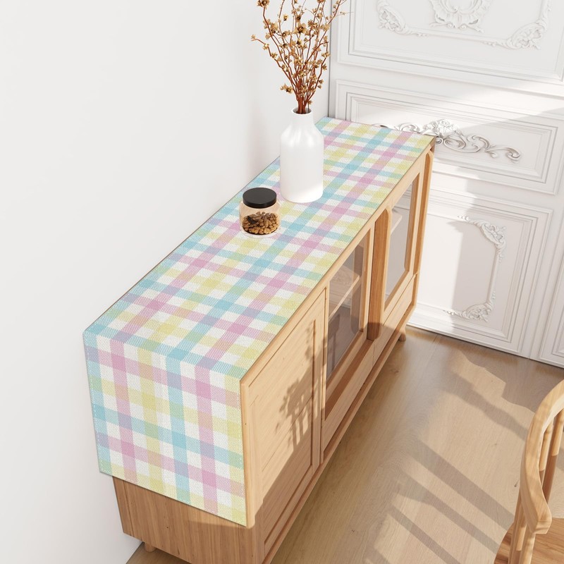 Buffalo Check Plaid Spring Table Runner Farmhouse Spring Summer Easter