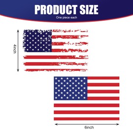 DYEKNEE American Flag Body Decoration Stickers, Patriotic Flag Decal Distressed Style American Flag Decals, Waterproof Car Body Decals, Universal for Most Cars, SUVs, Motorcycles (Red)