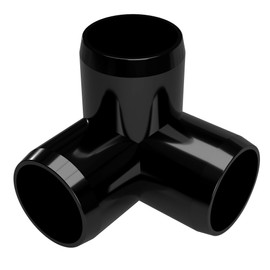 FORMUFIT F1123WE-BK-4 1-1/2" Furniture Grade 3-Way Elbow in Black, 1.9" ID, PVC (Pack of 4)