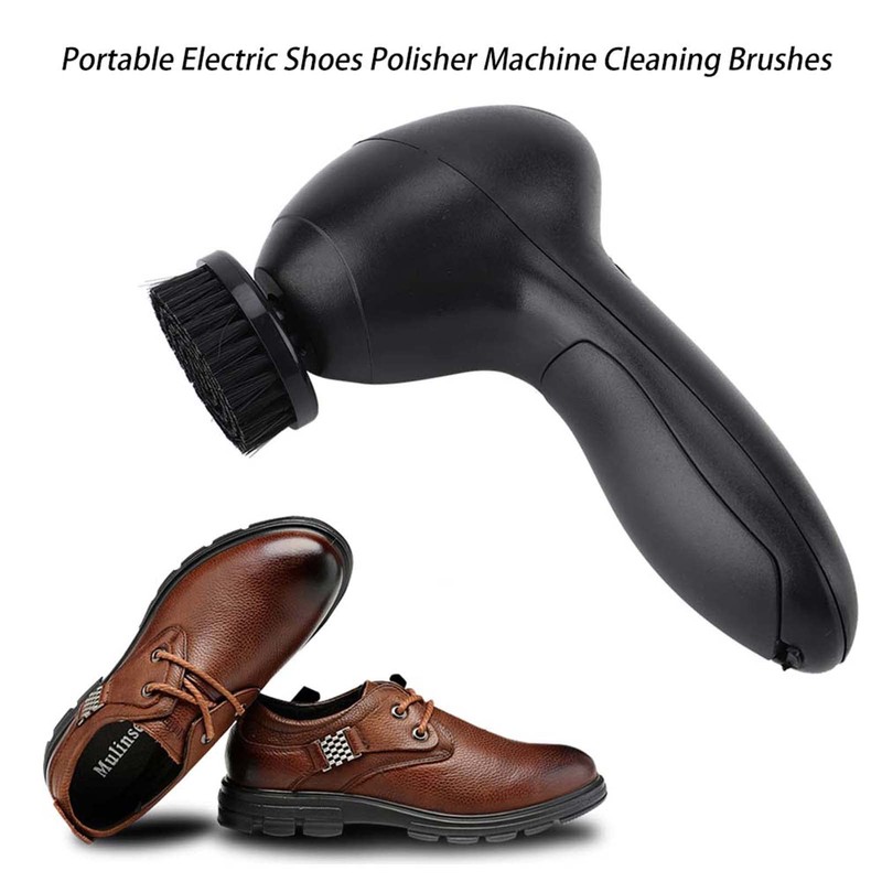 Electric Shoes Polisher, Light Weight Black Plastic Leather Electric Brushes,