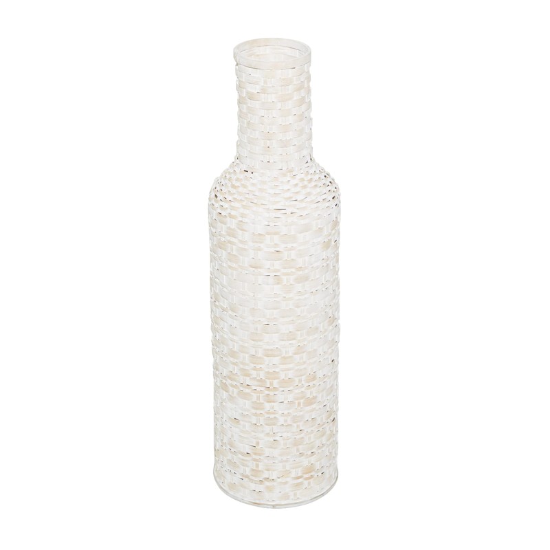 Deco 79 Bamboo Wood Decorative Vase Tall Woven Floor Centerpiece