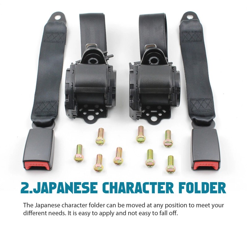 MGT 3.6M 3 Point Retractable Adjustable Car Seat Belt For