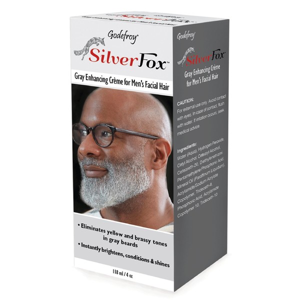 Godefroy Silver Fox Men's Silver And Gray Beard Brightener For Ethnic Hair Types, 3 Fluid Ounce