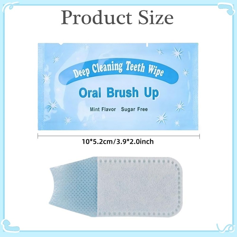 50Pcs Disposable Wipe Oral Finger Brush Up Teeth Cleaning Tools