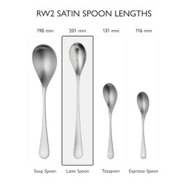 Robert Welch RW2 Satin Long Handled Spoon, Set of 4. Suitable for Latte, jam and ice Cream. Made from Stainless Steel. Dishwasher Safe.