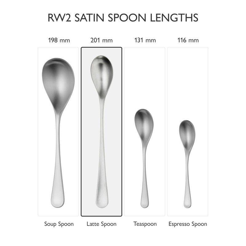Robert Welch RW2 Satin Long Handled Spoon, Set of 4.